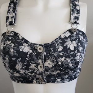 Forever 21 Cute Crop Top Faded Black